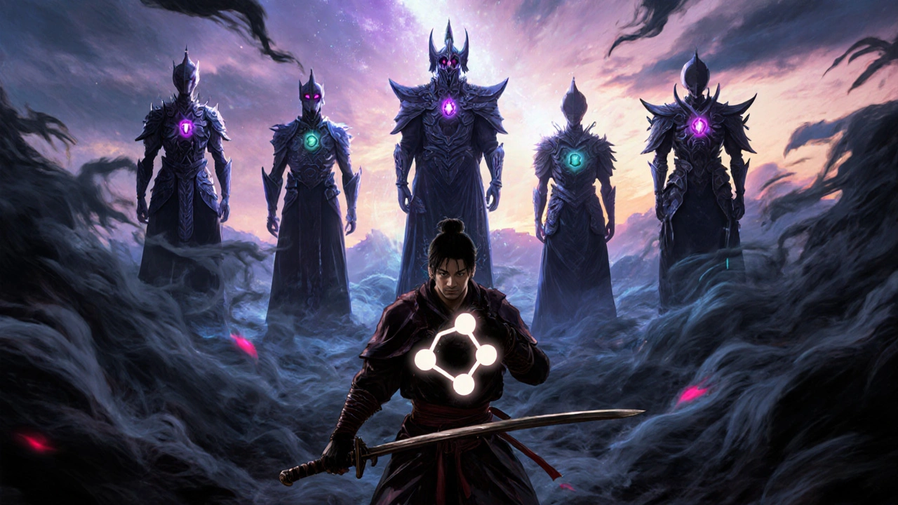 Neurotransmitterien taistelu: sankari ja viisi antidepressiivihahmoa taistelukentällä.