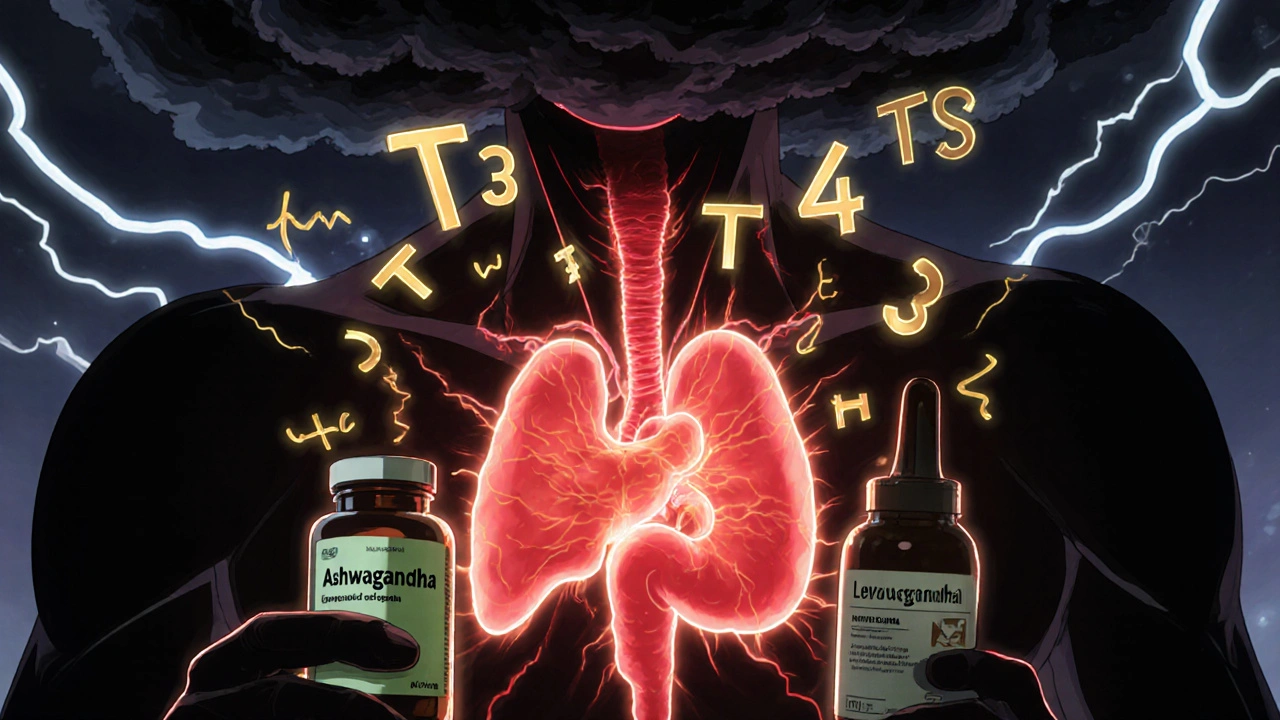 Ashwagandha ja kilpirauhesairauksien lääkkeet: Ylikorjausvaara