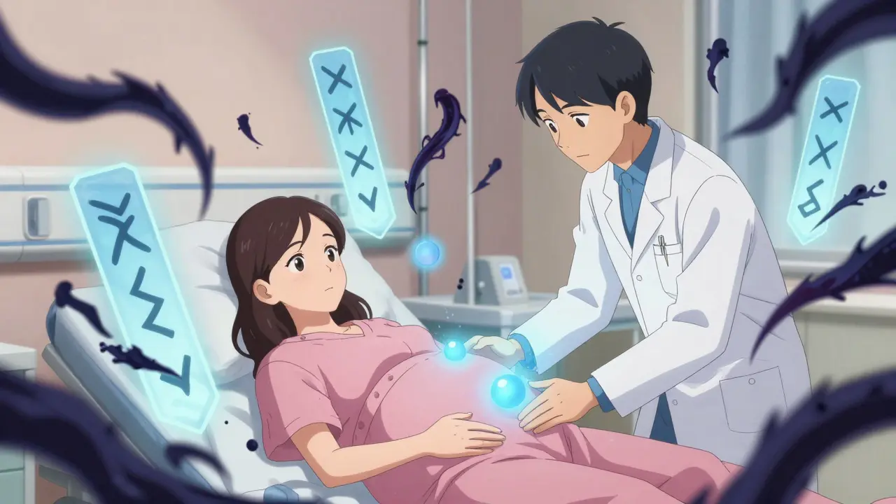 Raskaana oleva nainen suojattu turvallisilla lääkkeillä sikiötä vastaan.