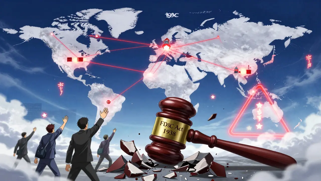 Globaali lääkkeiden tuotantoketju hajoaa, kun FDA ei voi pakottaa ulkomaisia valmistajia.