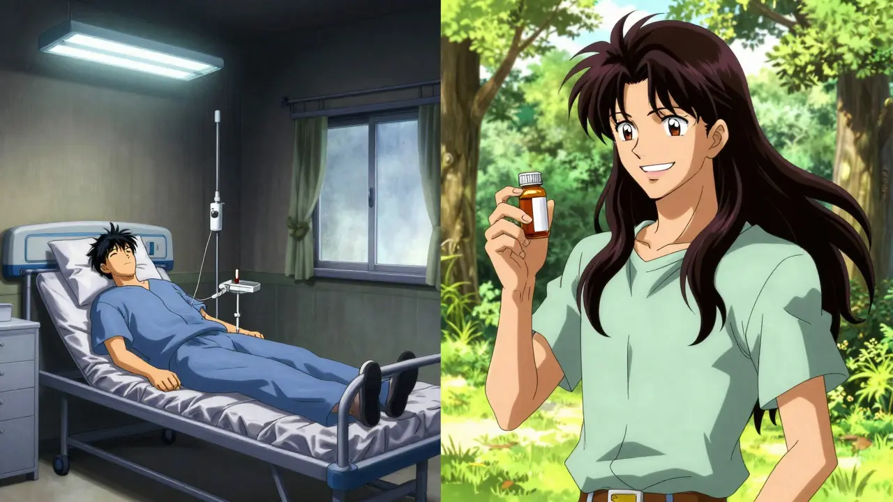 Vertailu: vanha interferonhoito vs. nykyinen tablettihoidon ilo.