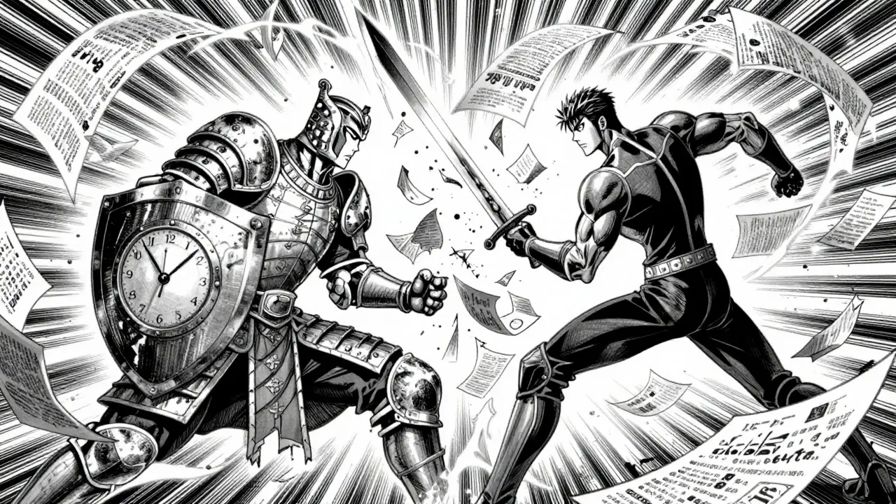 Manga-taiteella esitetty oikeudellinen taistelu patenttisuojan ja kilpailun välillä
